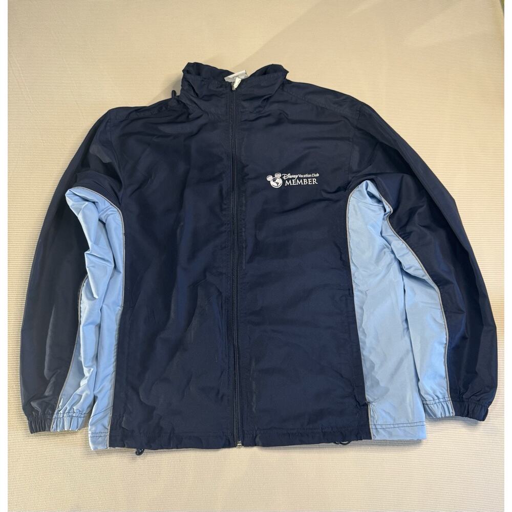 Disney Vacation Club Jacket Small Blue Full Zip Windbreaker Member Logo